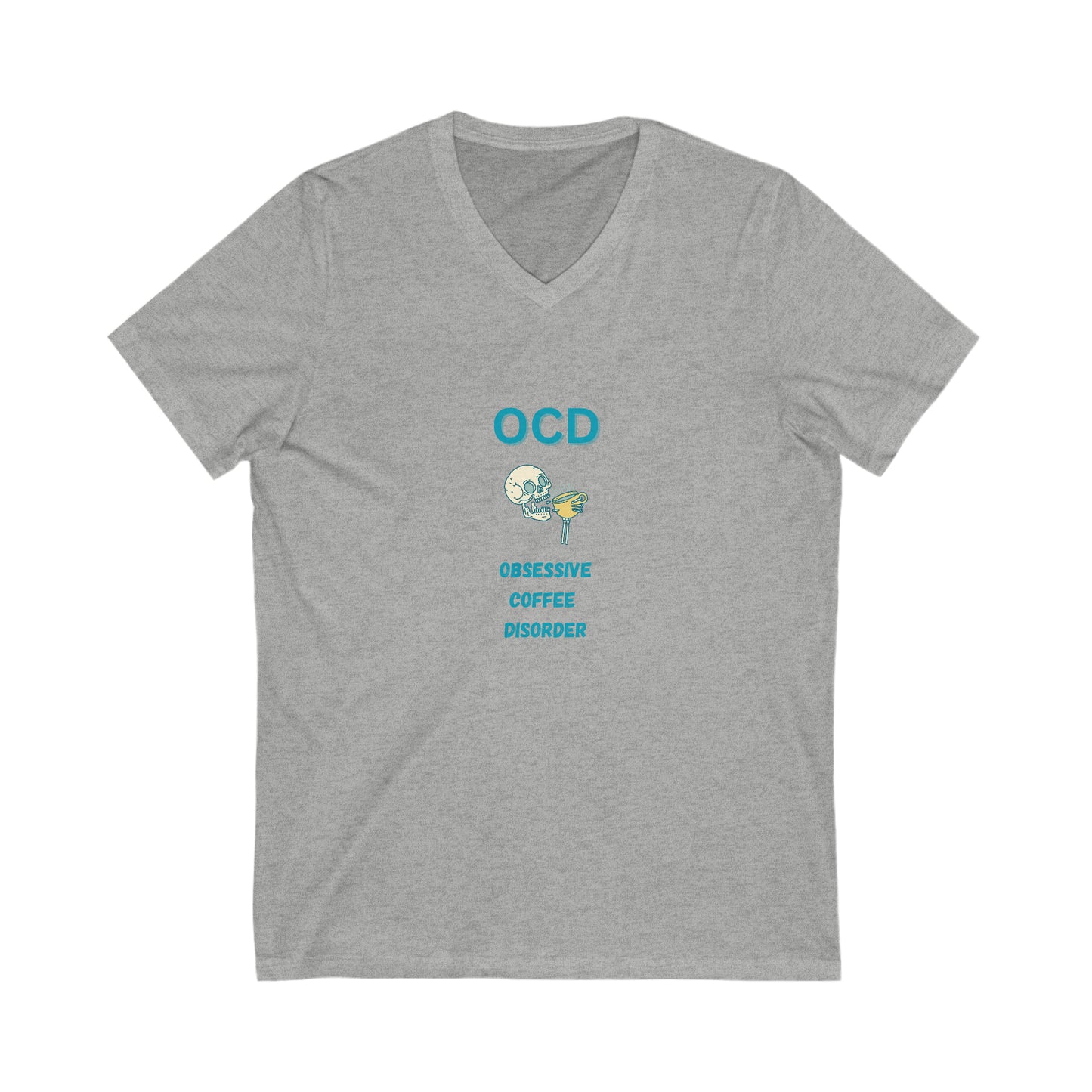 Obsessive Coffee Disorder V-neck light grey