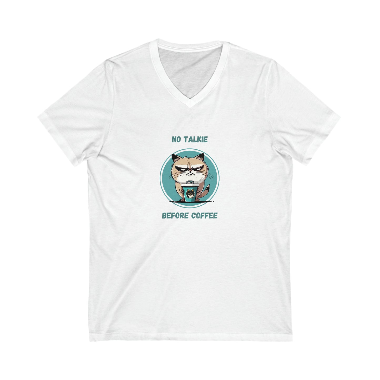 No Talkie Before Coffee VNeck White