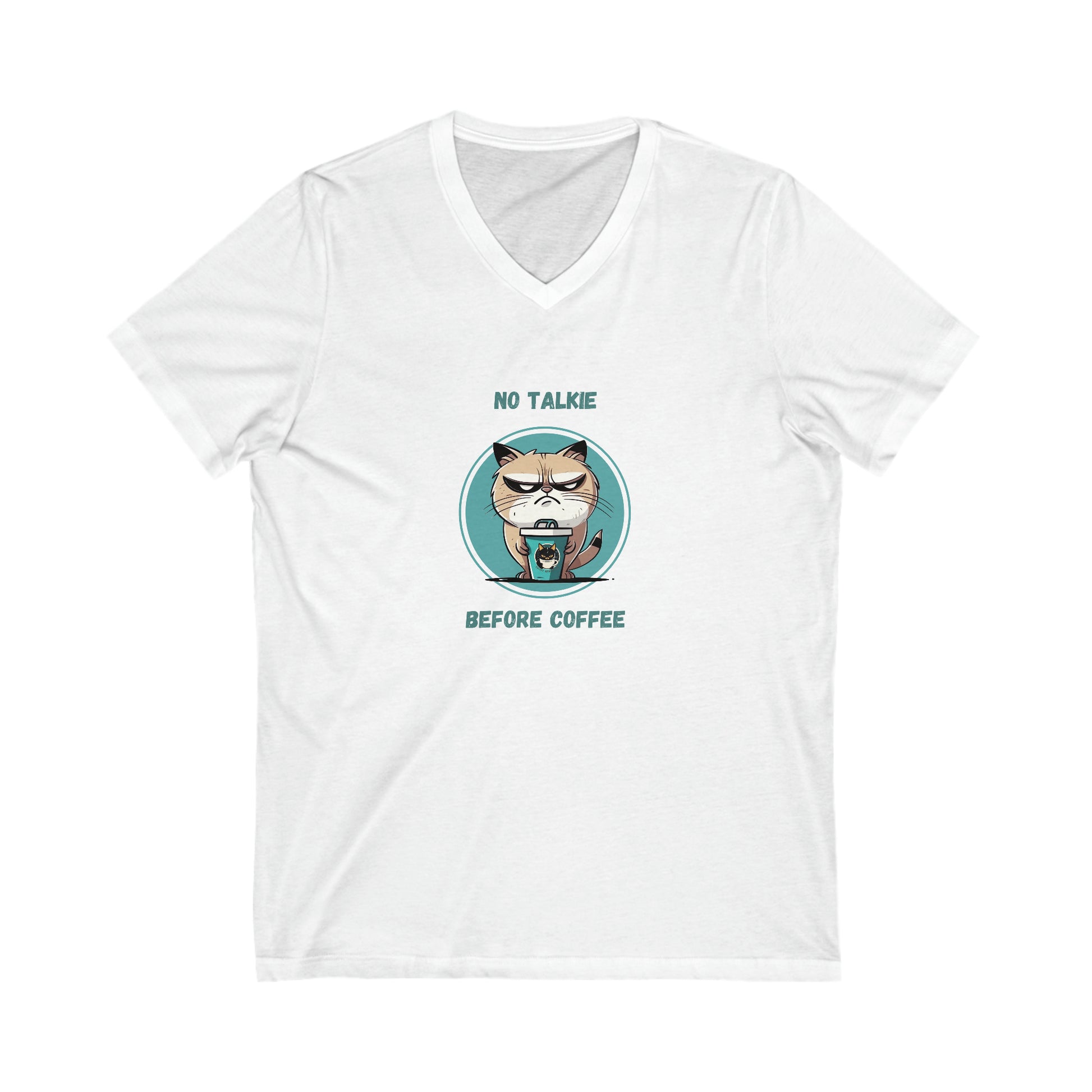 No Talkie Before Coffee VNeck White