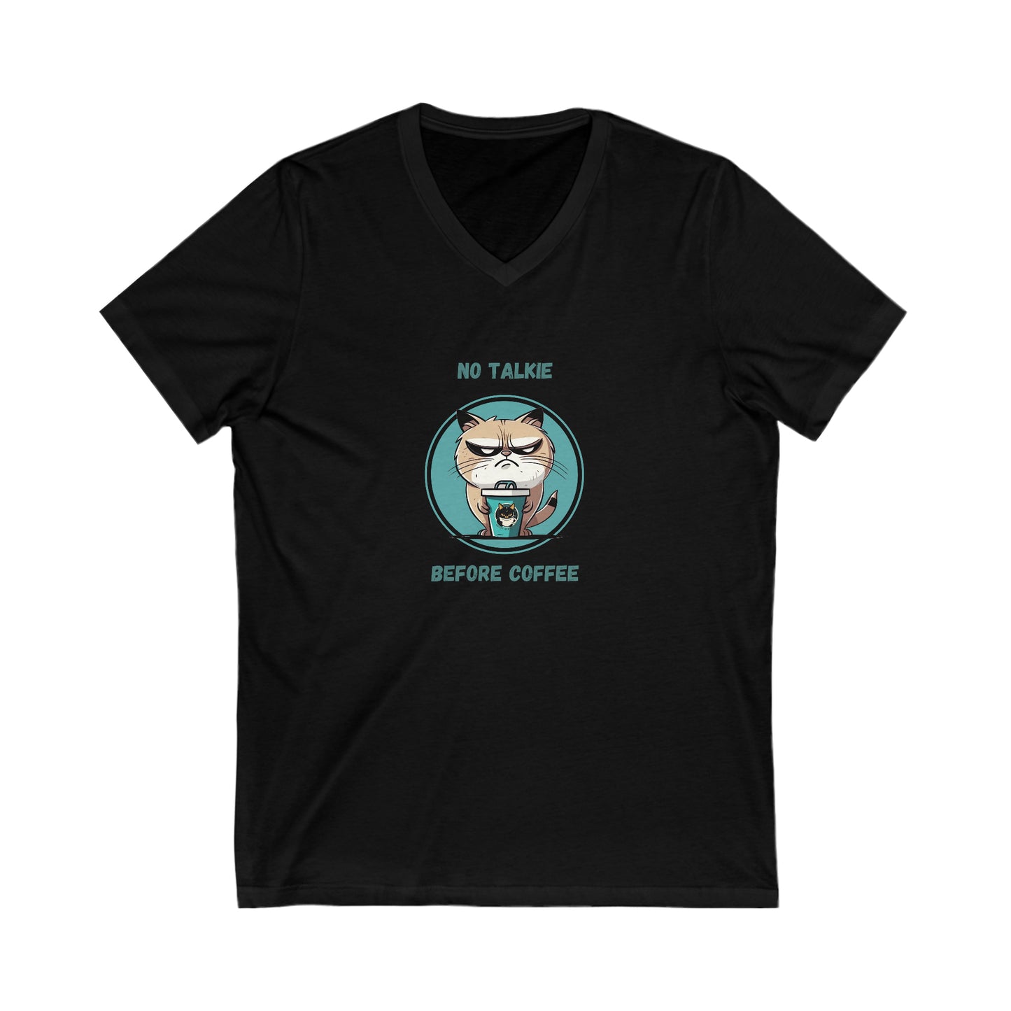 No Talkie Before Coffee VNeck Black