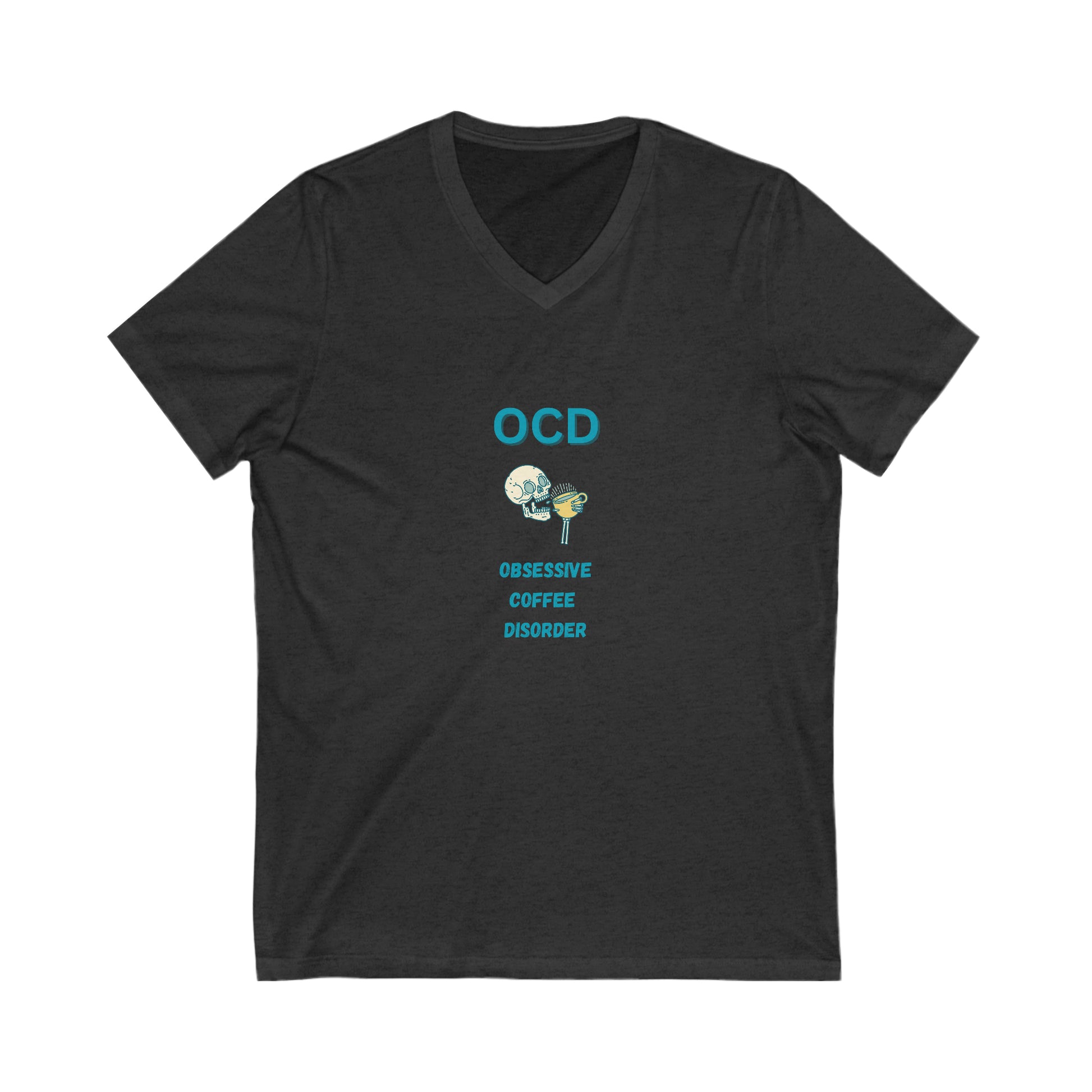 Obsessive Coffee Disorder V-neck dark grey