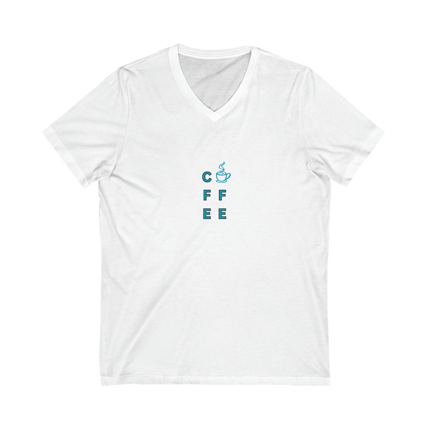COFFEE V Neck Tee White