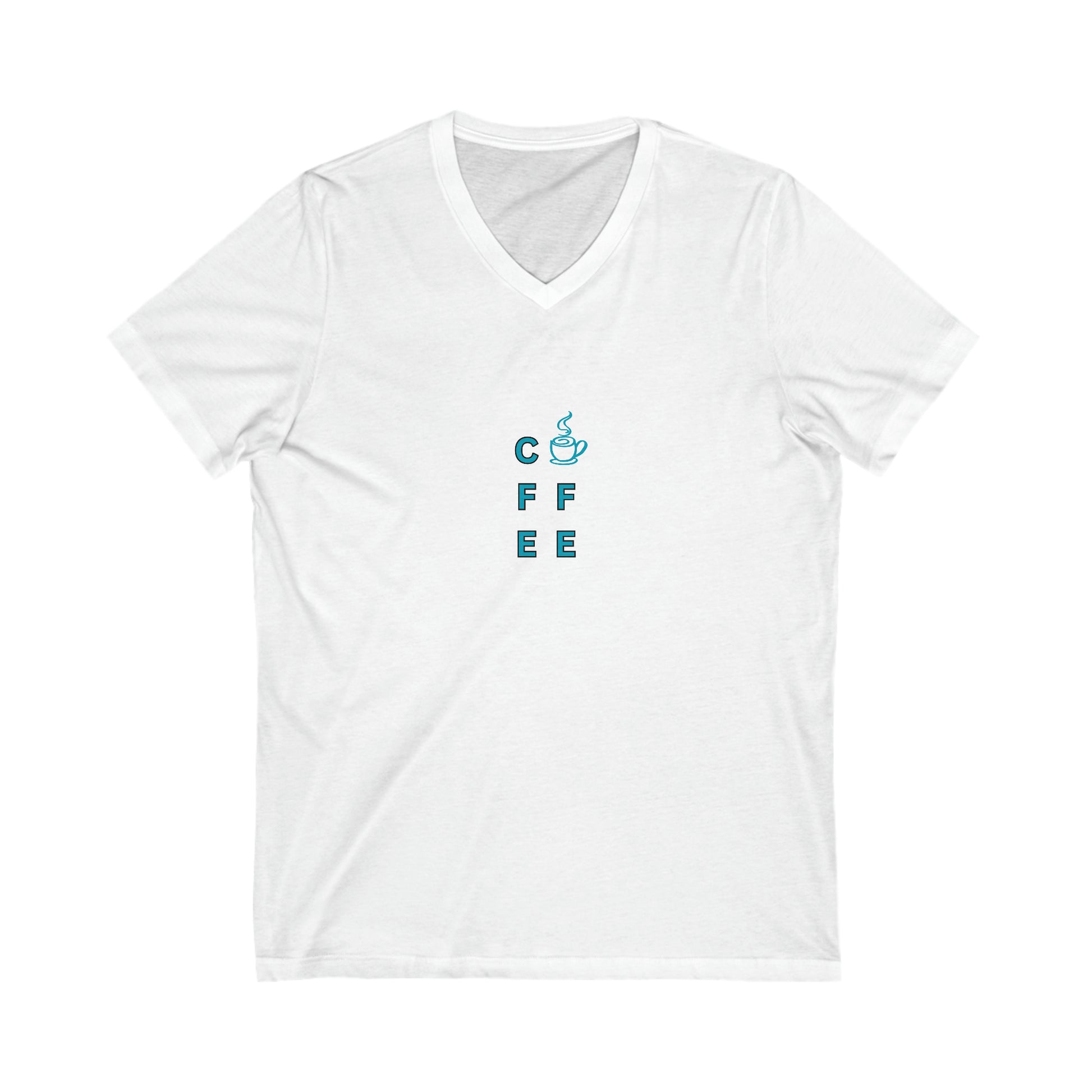 COFFEE V Neck Tee White