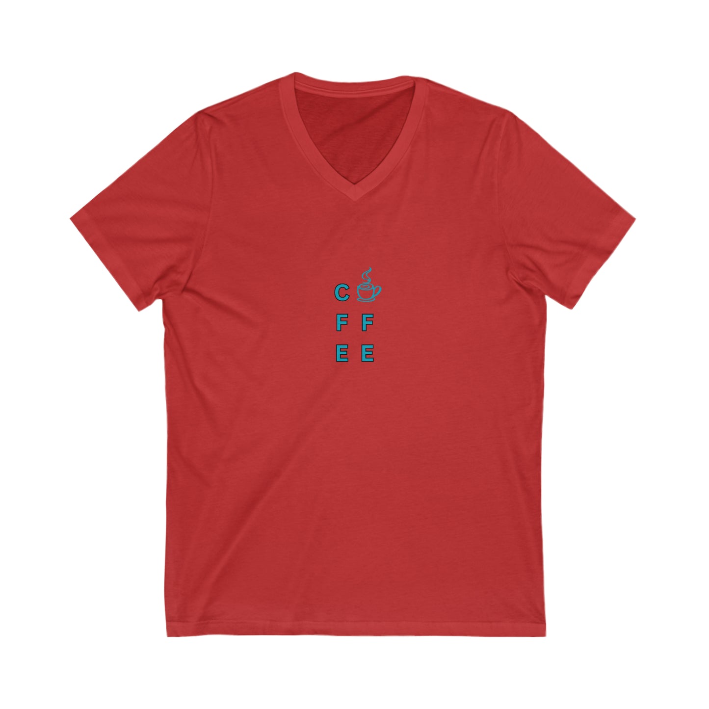COFFEE V Neck Tee Red