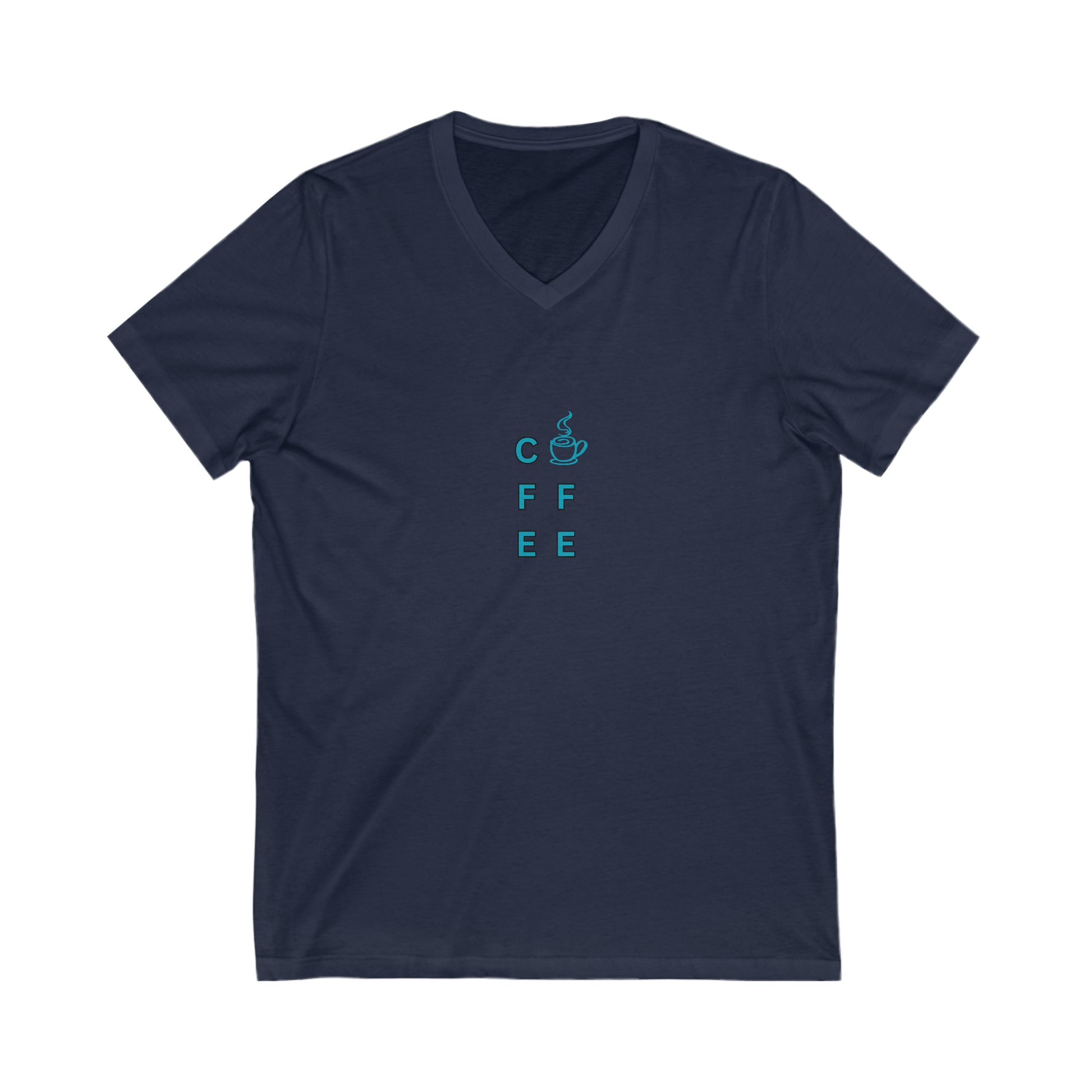 COFFEE V Neck Tee Blue