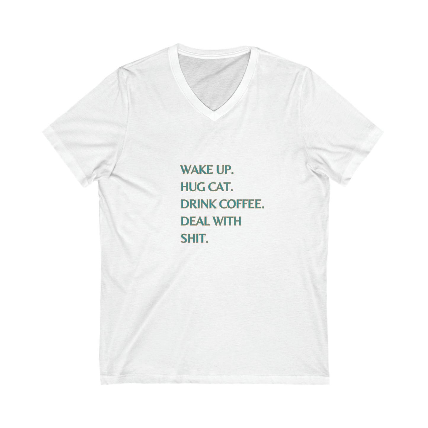 Deal with shit vneck white