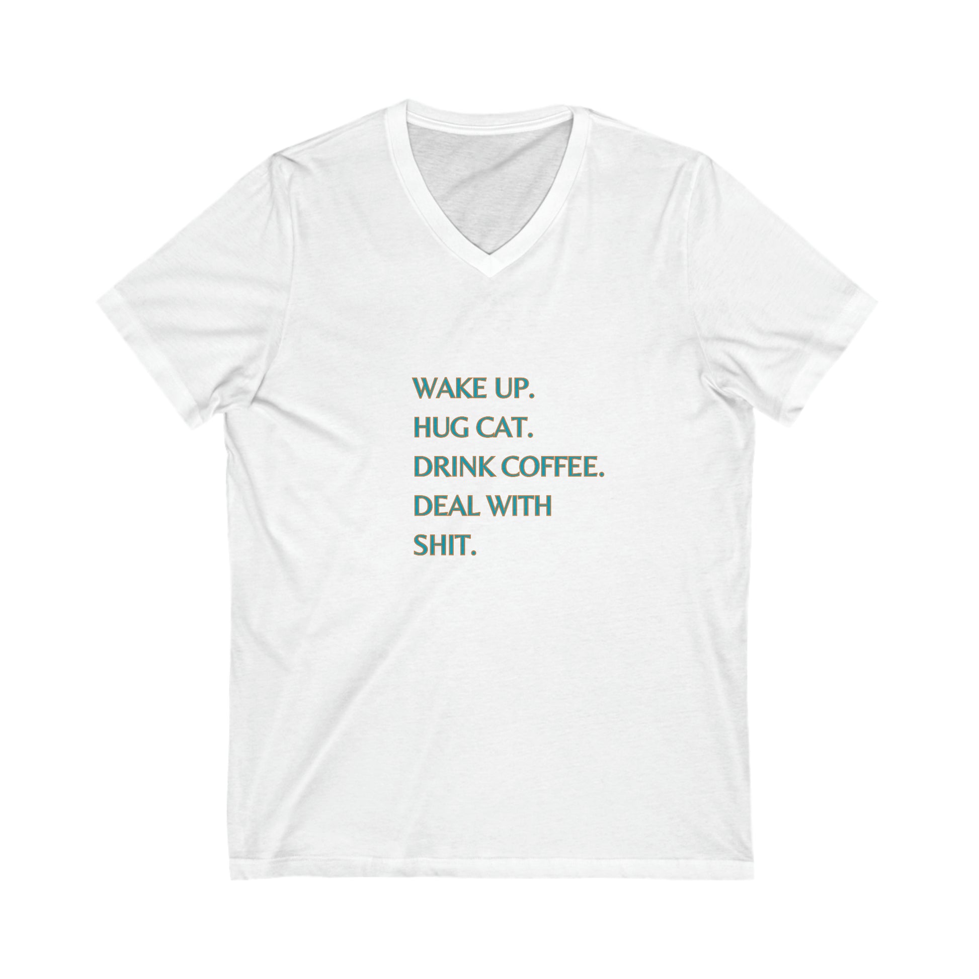 Deal with shit vneck white