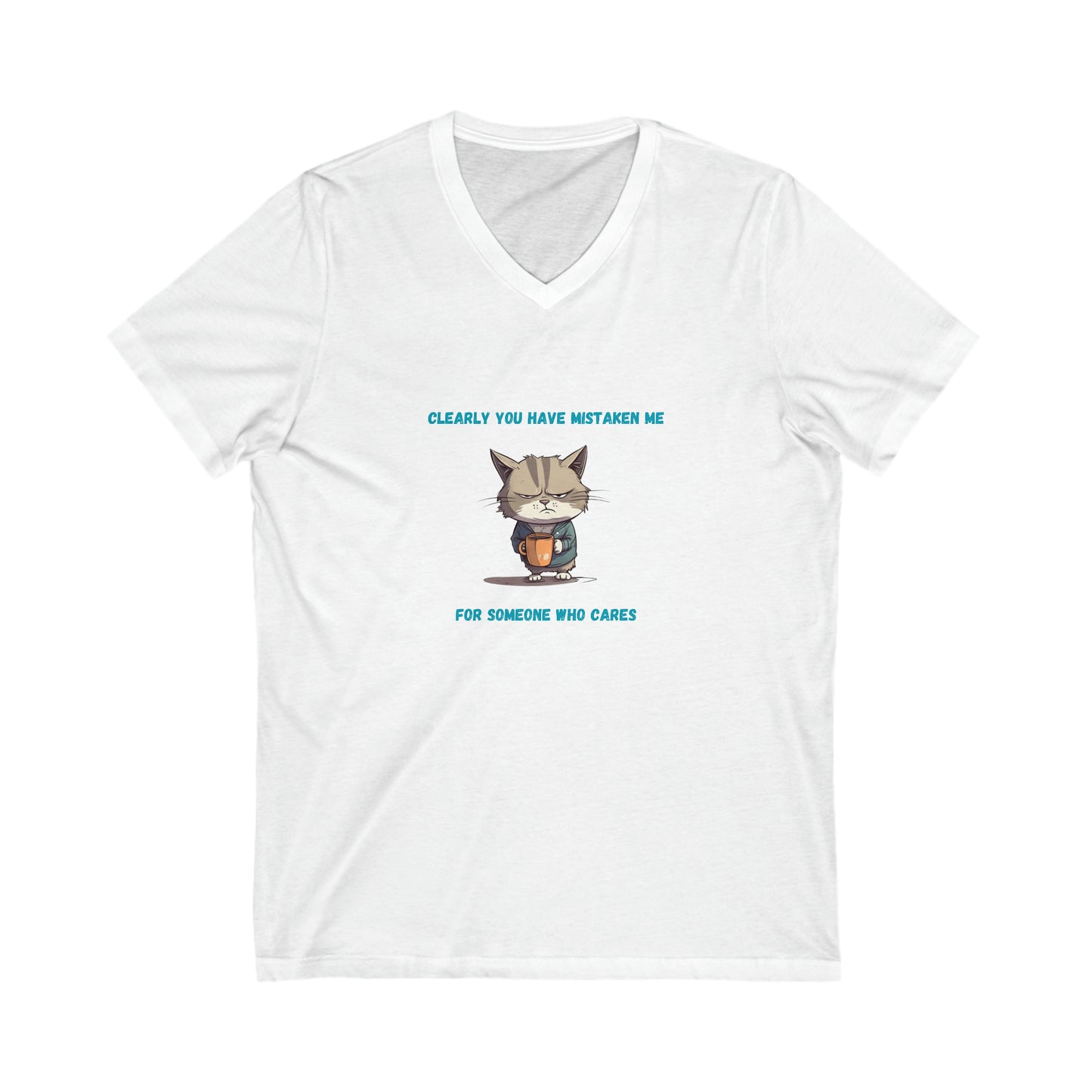 Sarcastic Kitty V Neck Tee White