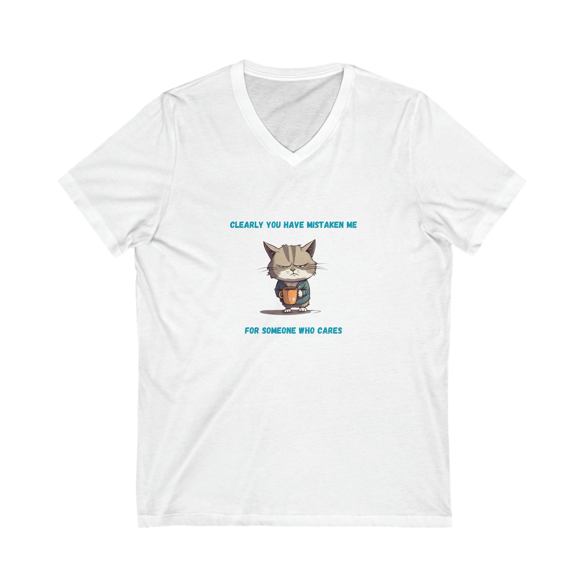 Sarcastic Kitty V Neck Tee White