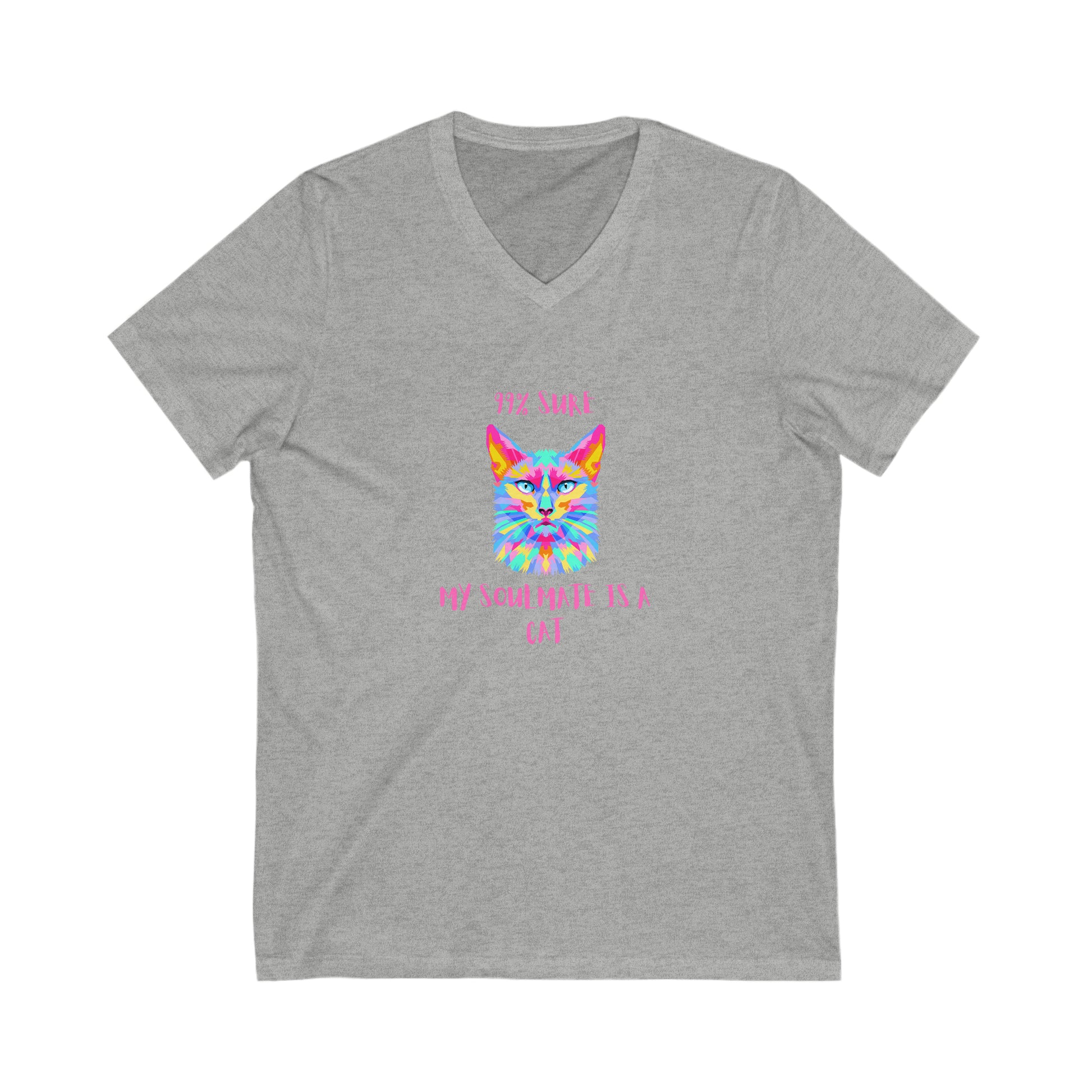 cat soulmate v neck grey