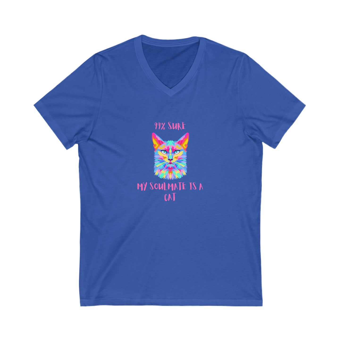 cat soulmate v neck blue