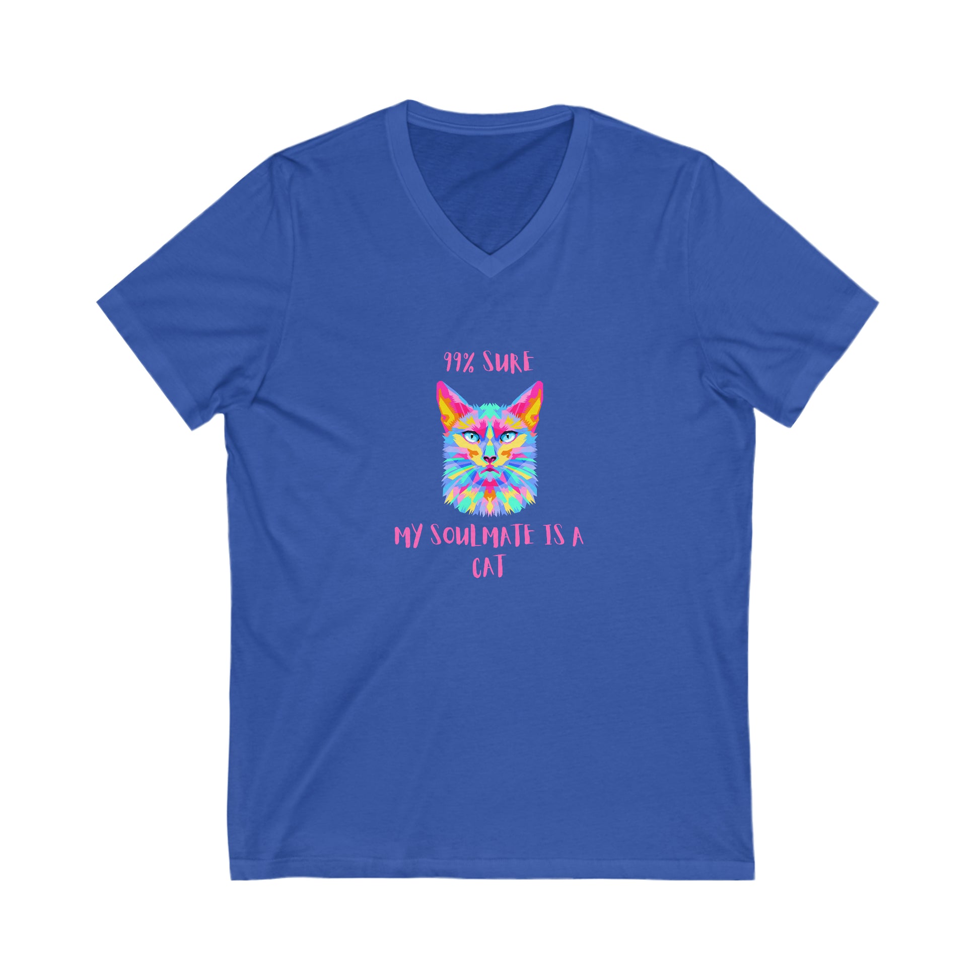 cat soulmate v neck blue