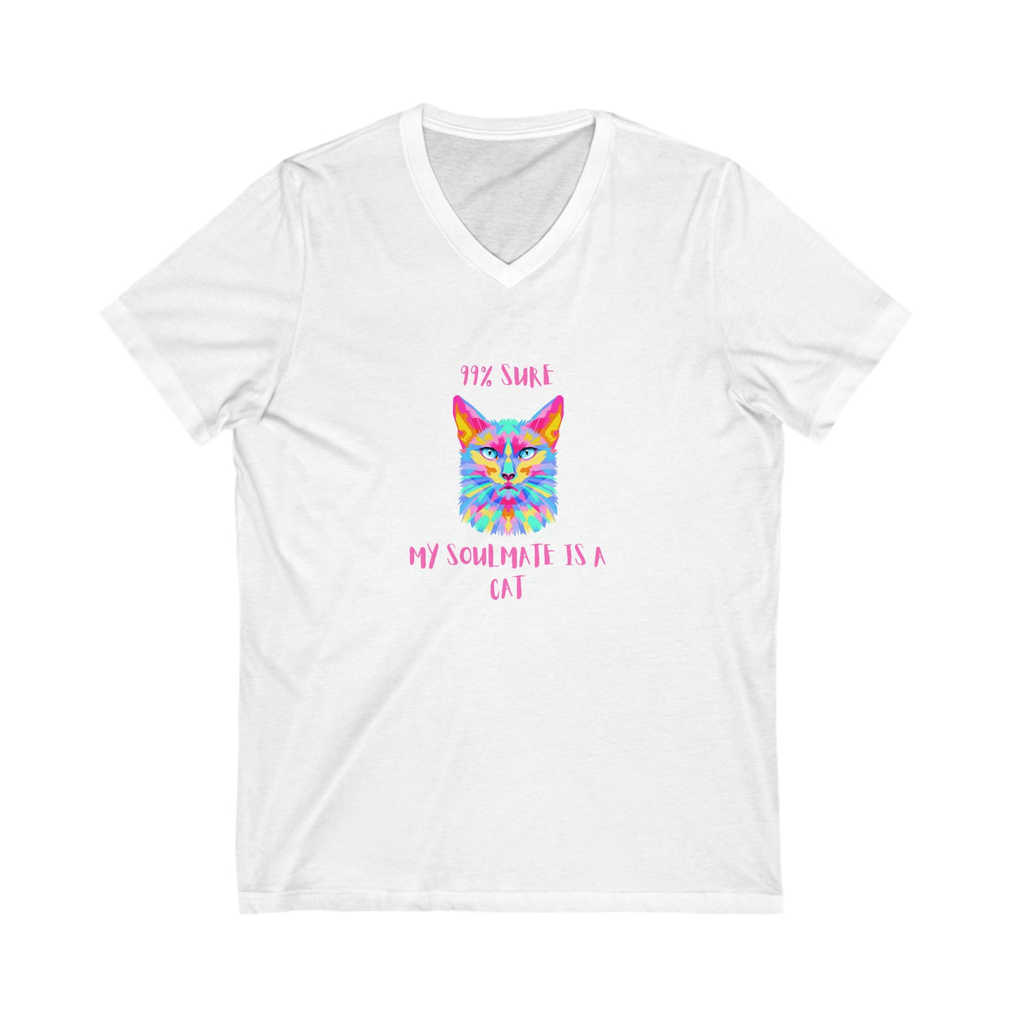 cat soulmate v neck white