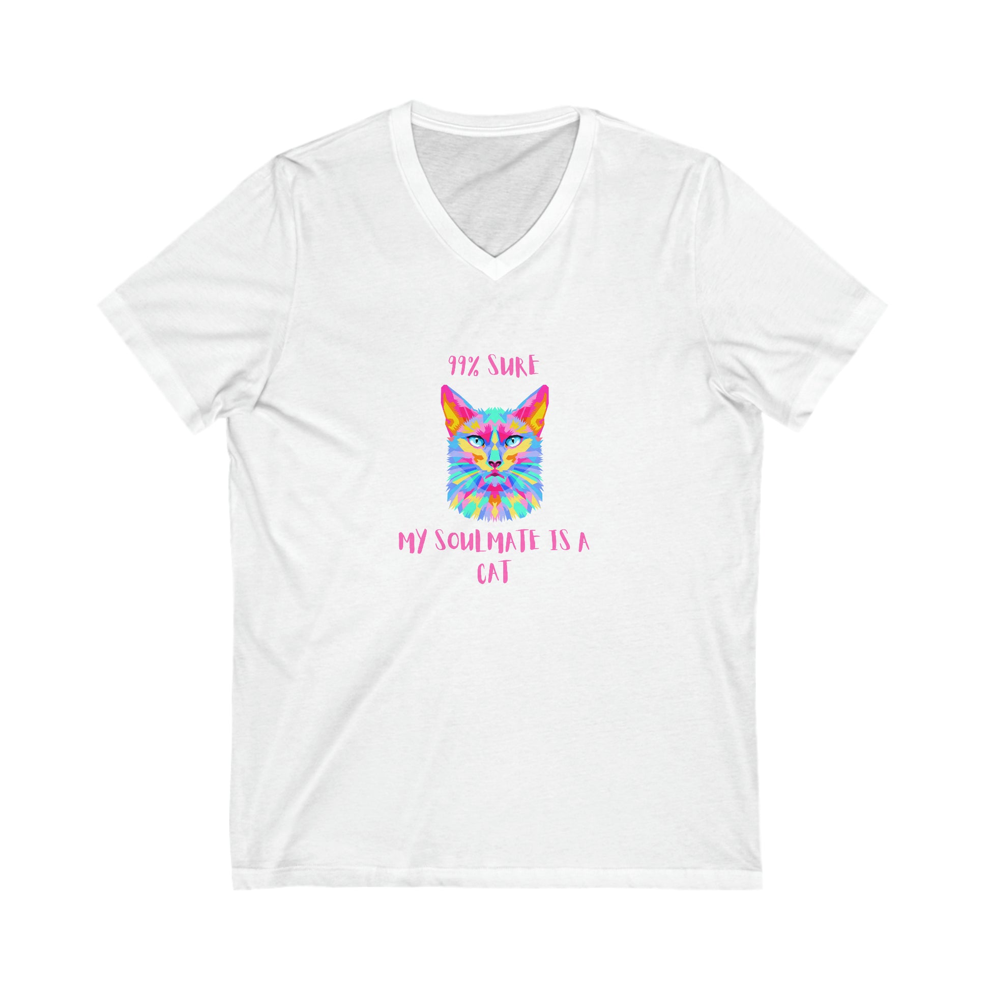 cat soulmate v neck white