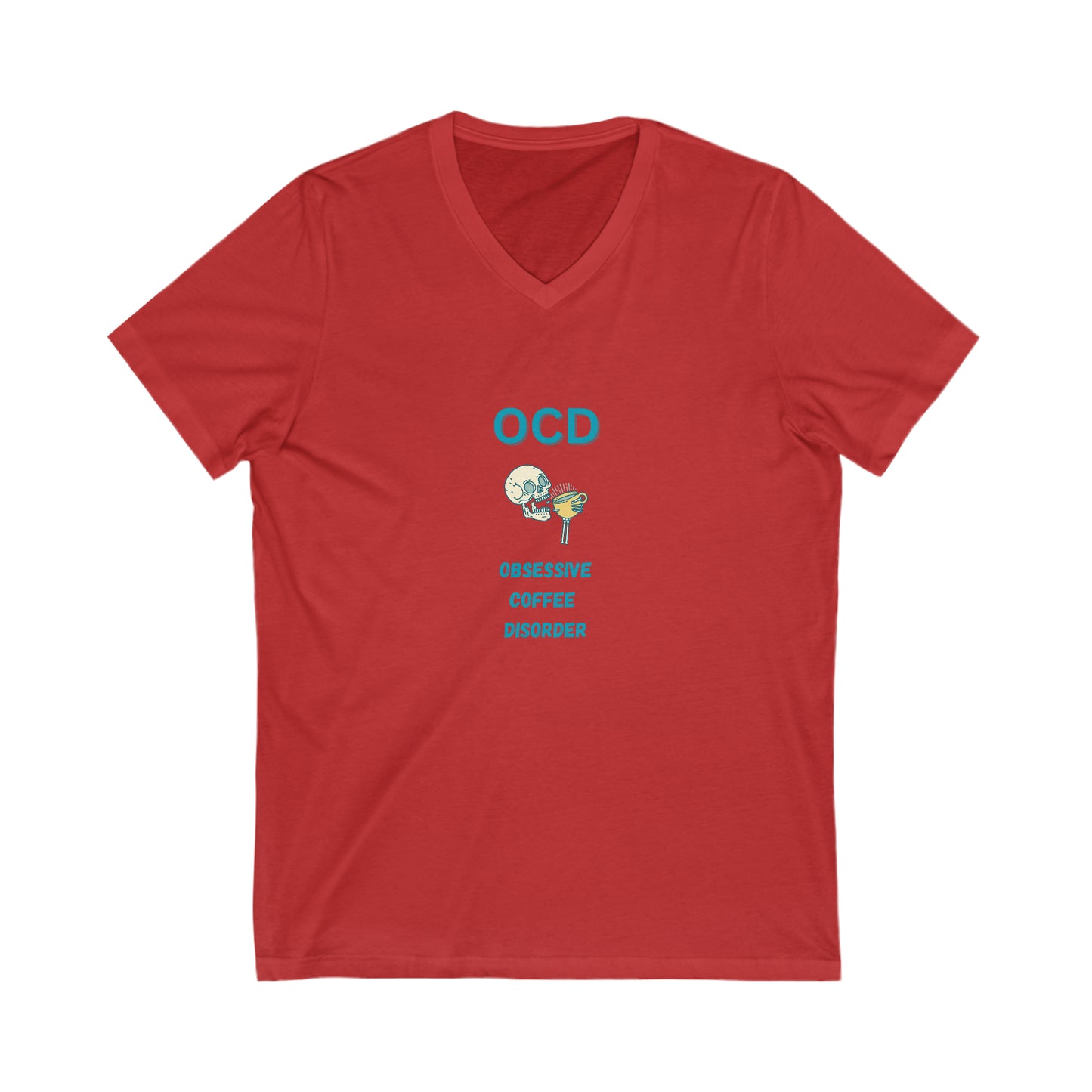 Obsessive Coffee Disorder V-neck red