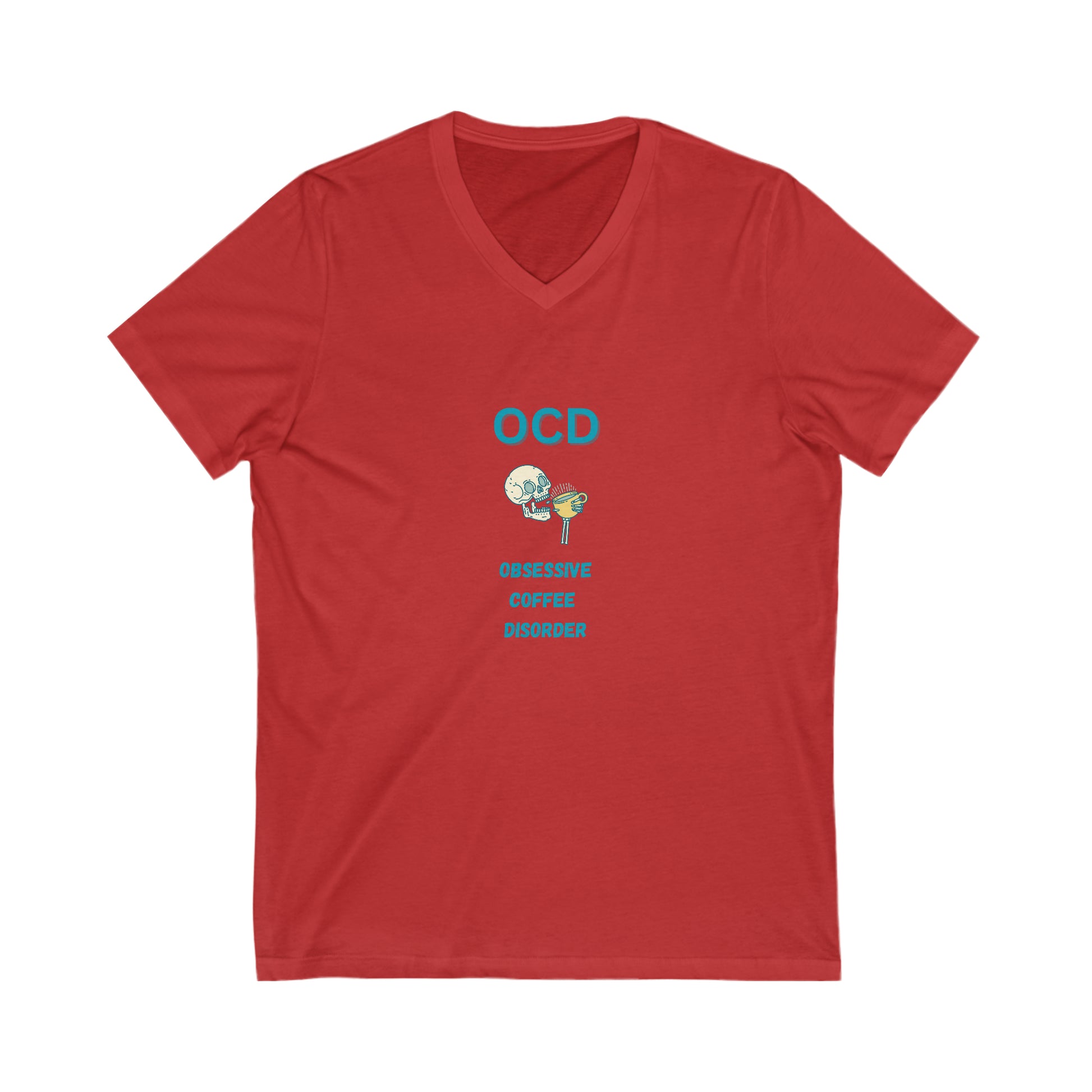 Obsessive Coffee Disorder V-neck red