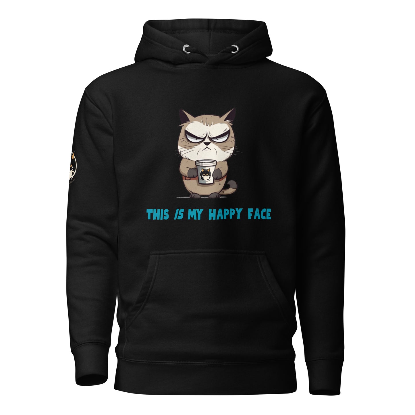 This IS My Happy Face Hoodie Black