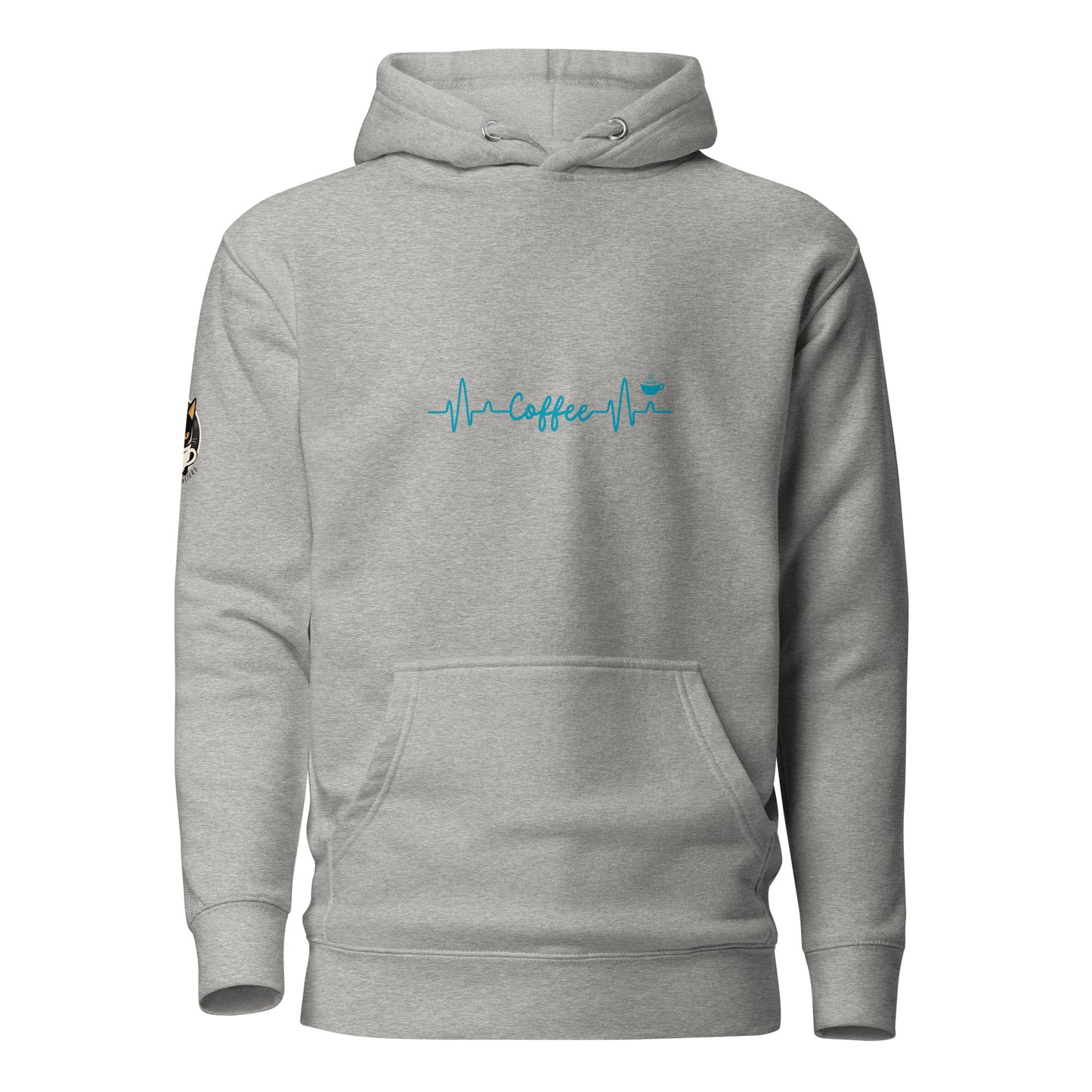 Coffee Heartbeat Hoodie Light Grey