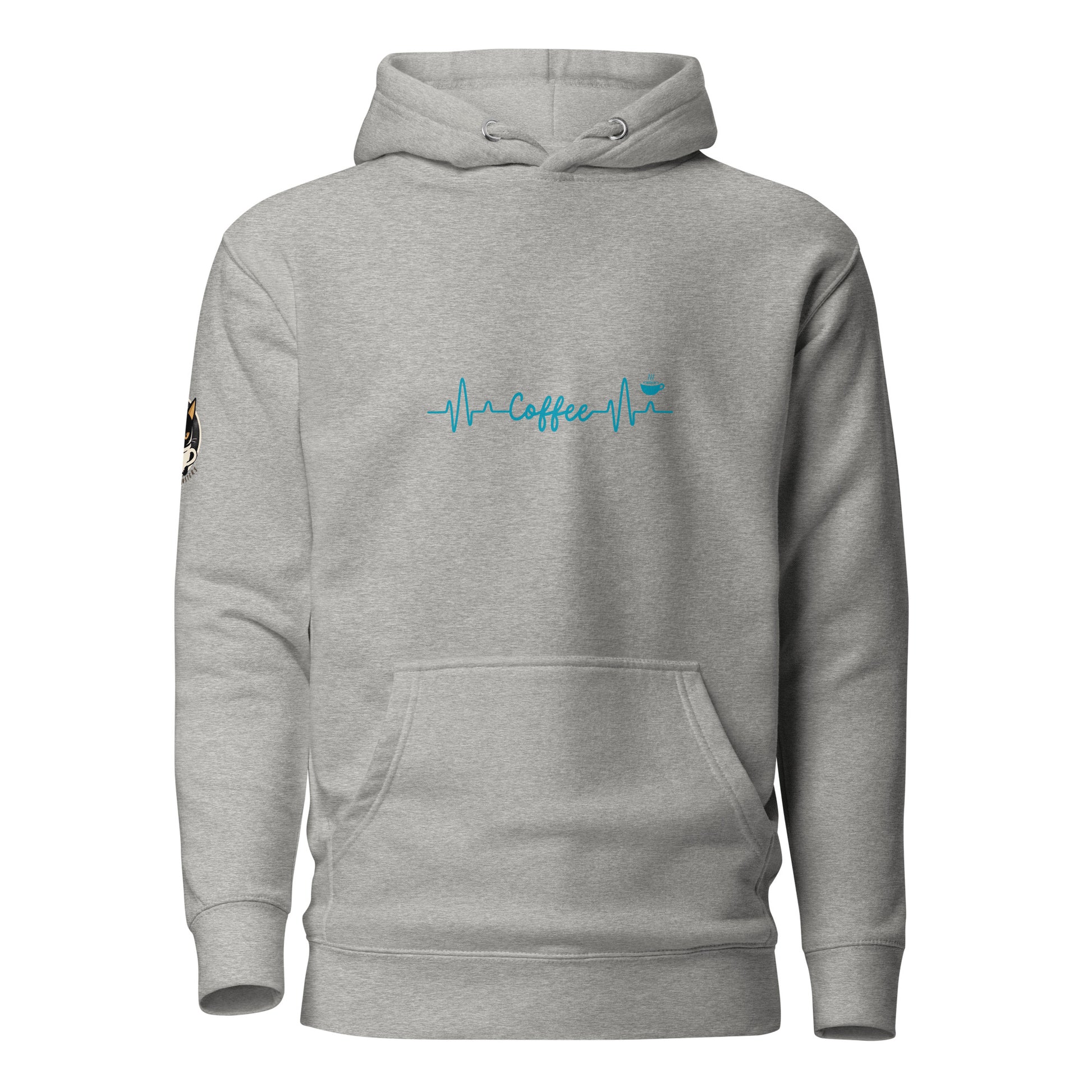 Coffee Heartbeat Hoodie Light Grey