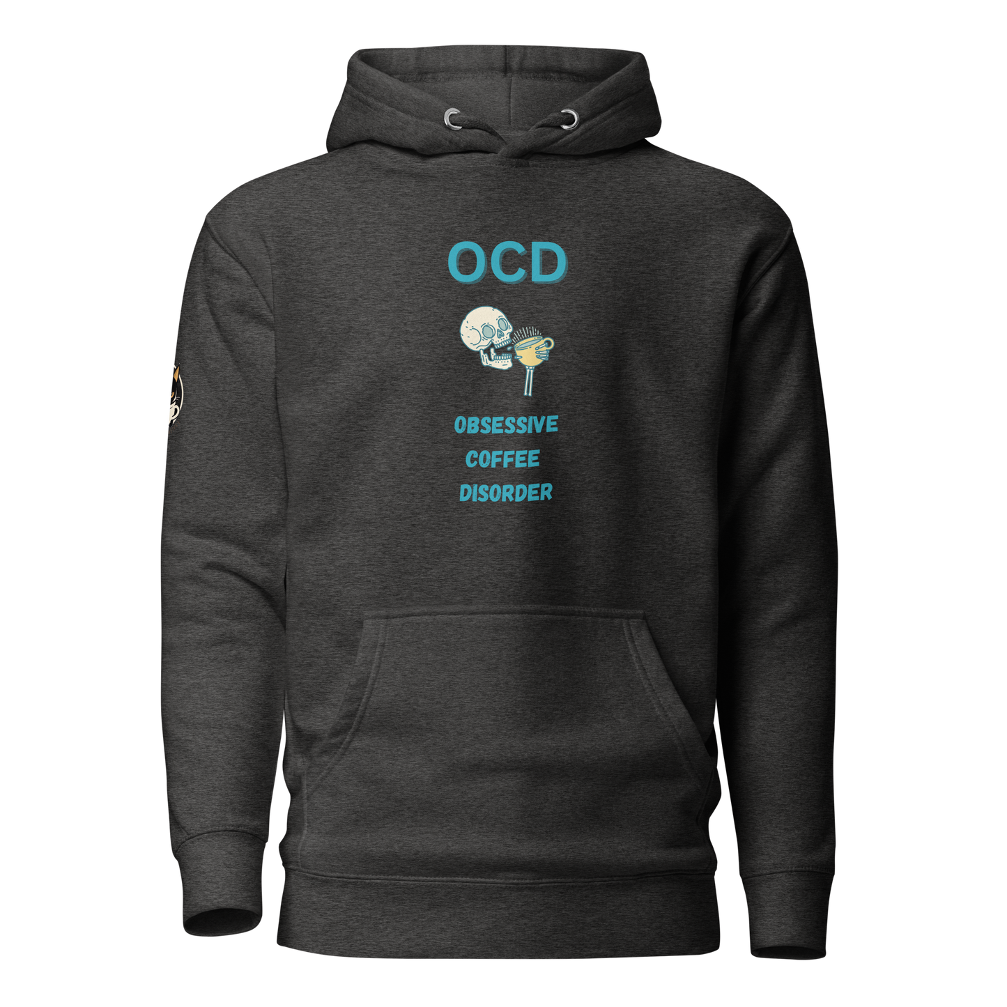 Obsessive Coffee Disorder Hoodie Dark Grey