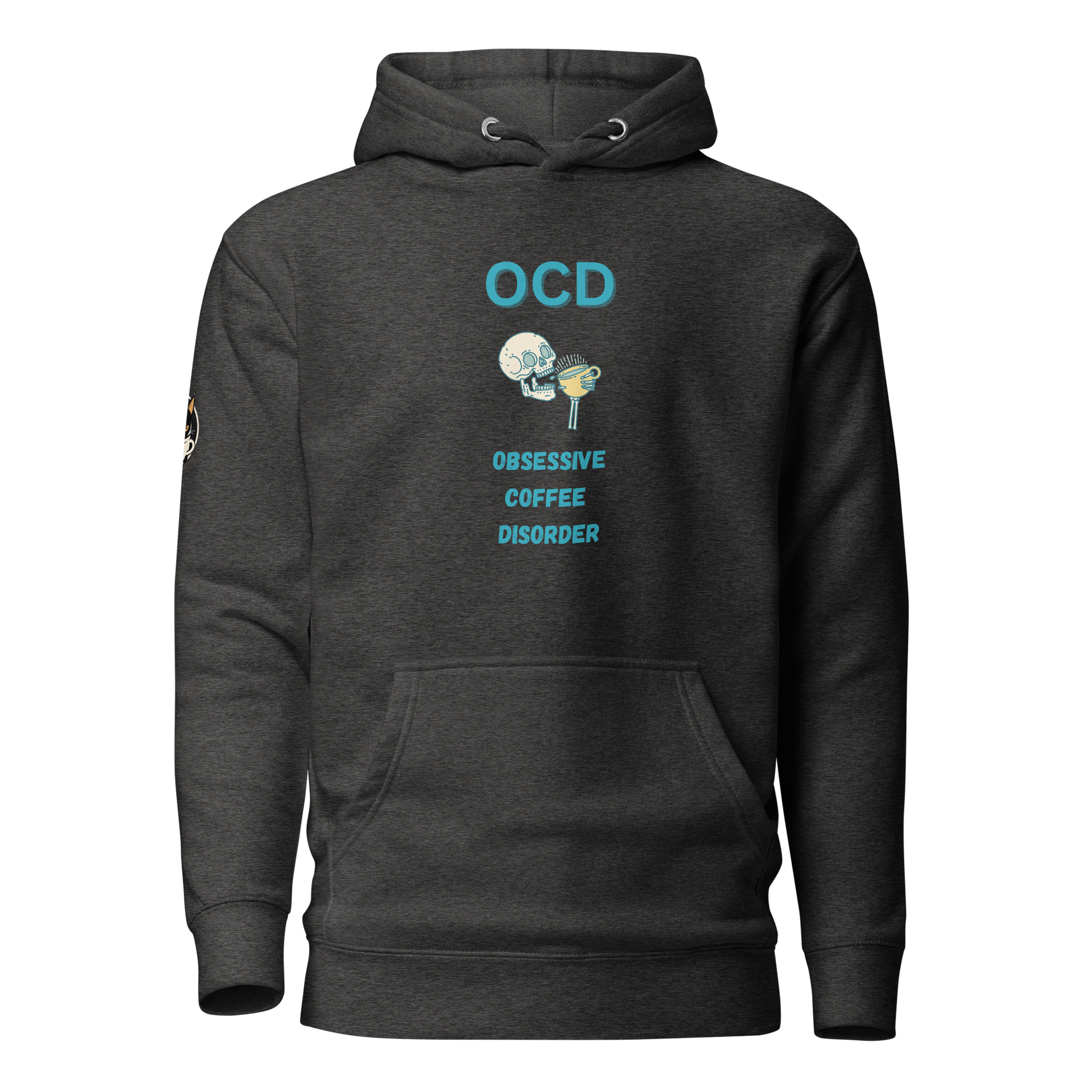 Obsessive Coffee Disorder Hoodie Dark Grey