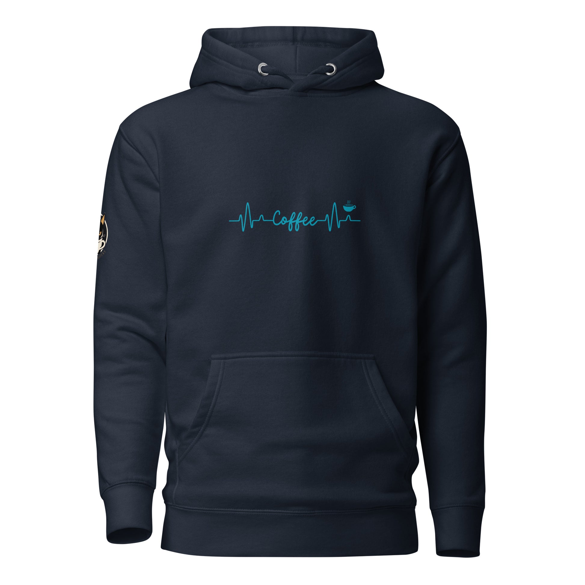 Coffee Heartbeat Hoodie Blue