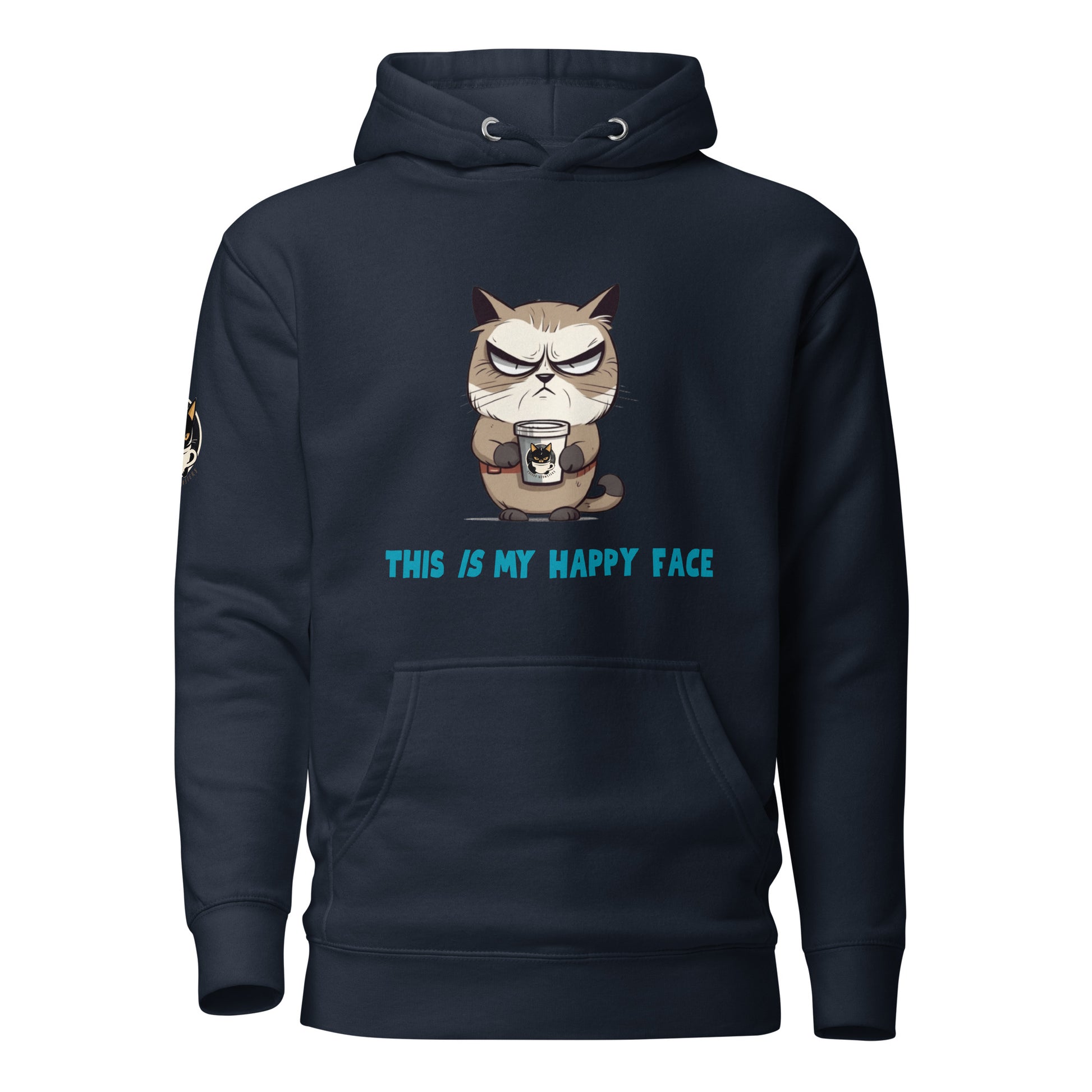 This IS My Happy Face Hoodie Blue