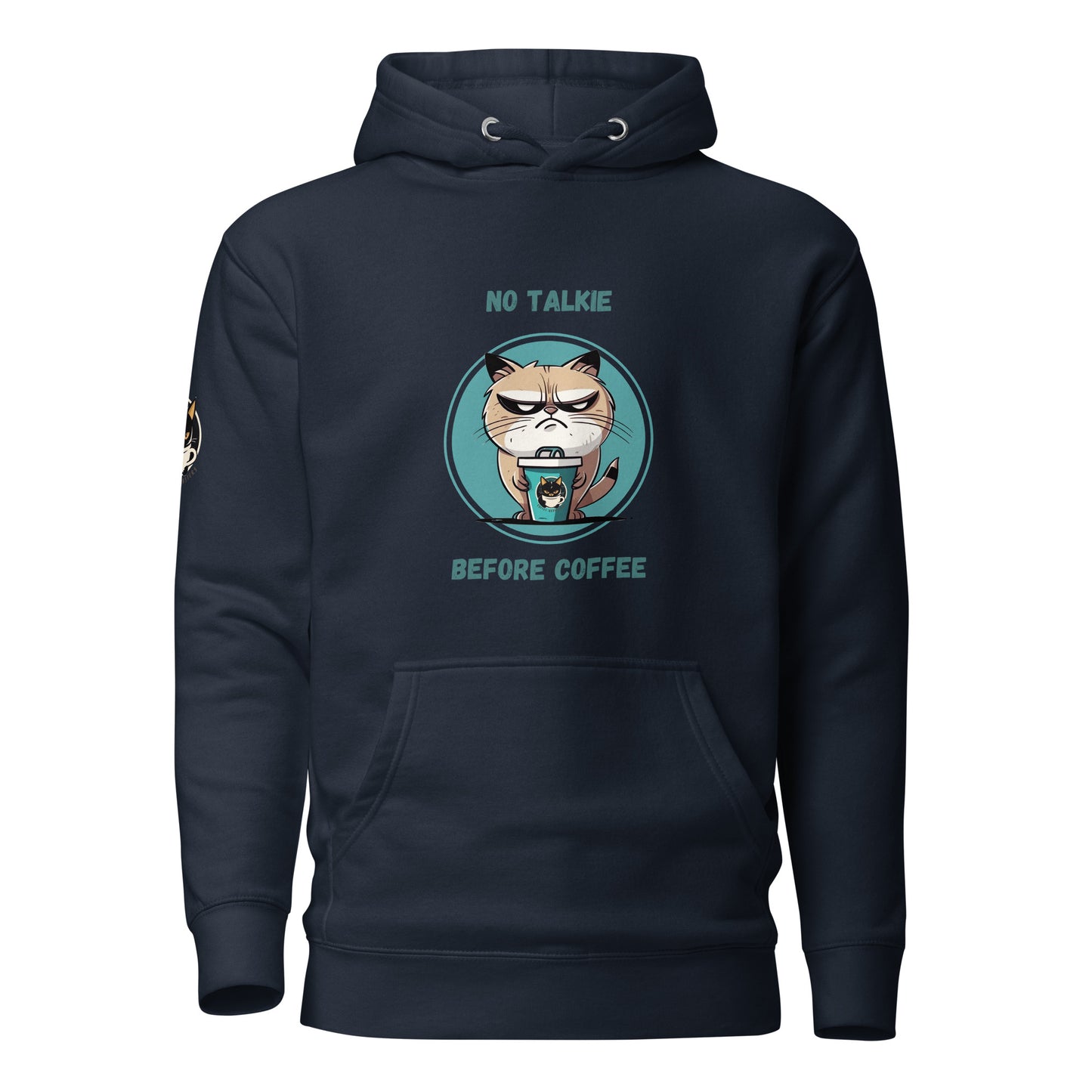 No Talkie Before Coffee Hoodie Blue