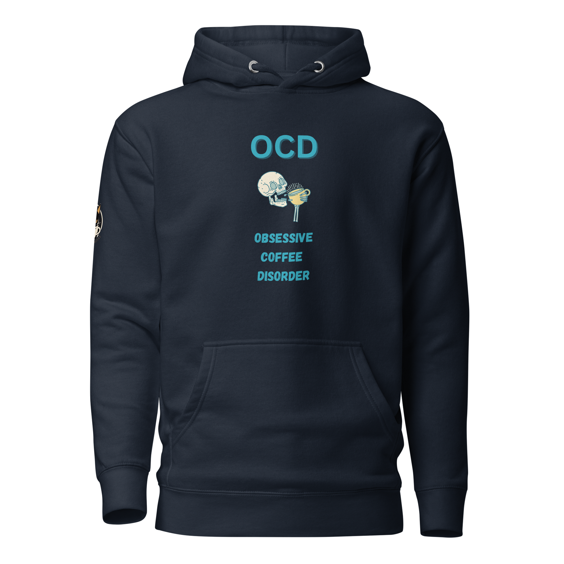 Obsessive Coffee Disorder Hoodie Blue