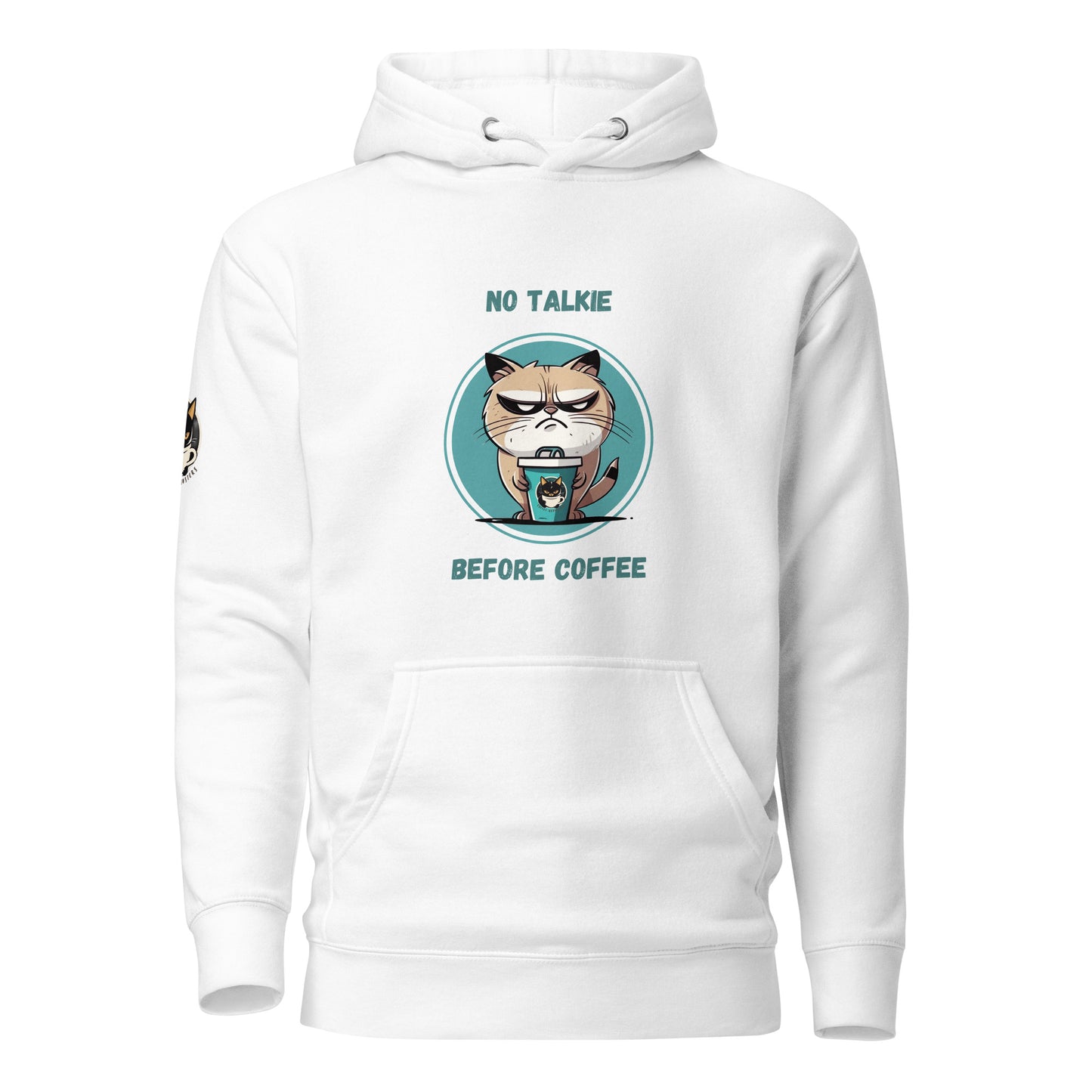 No Talkie Before Coffee Hoodie White