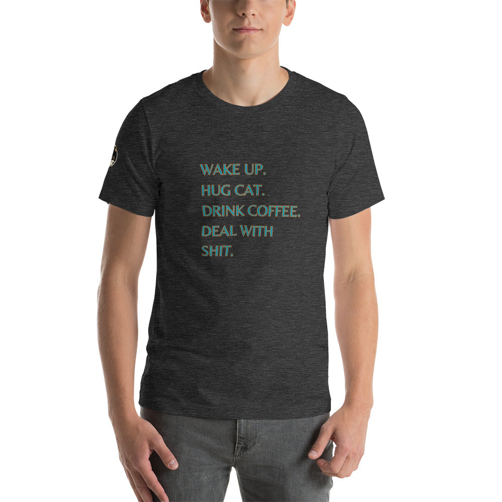 Deal with shit tee dark grey