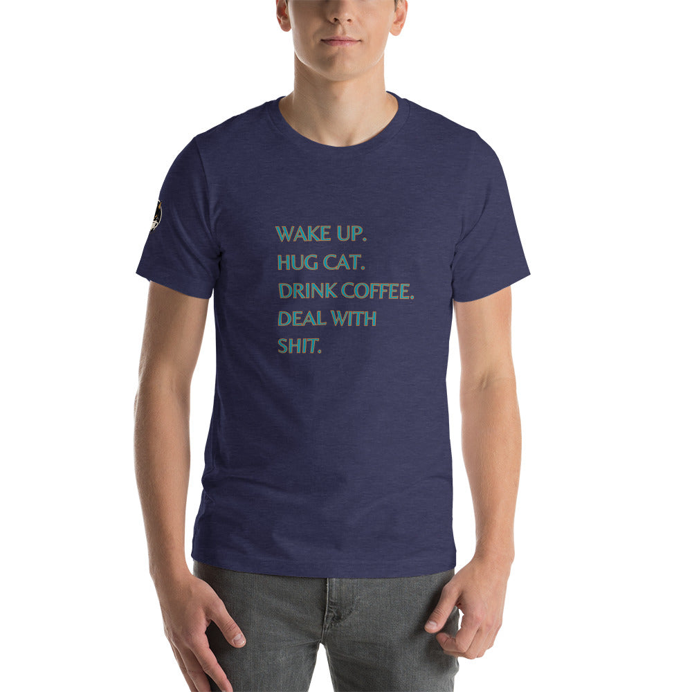 Deal with shit tee blue