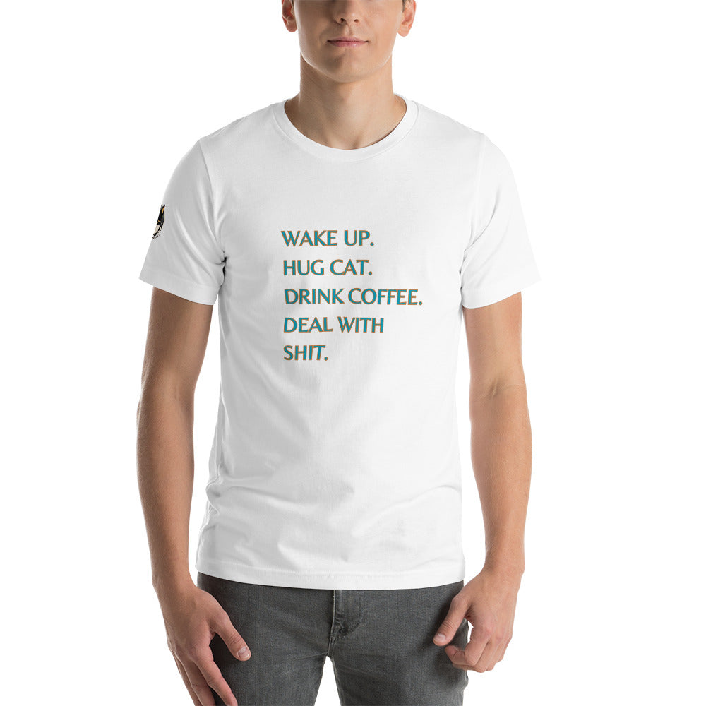 Deal with shit tee white