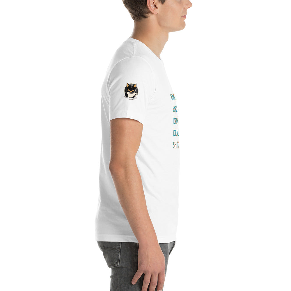 Deal with shit tee logo sleeve