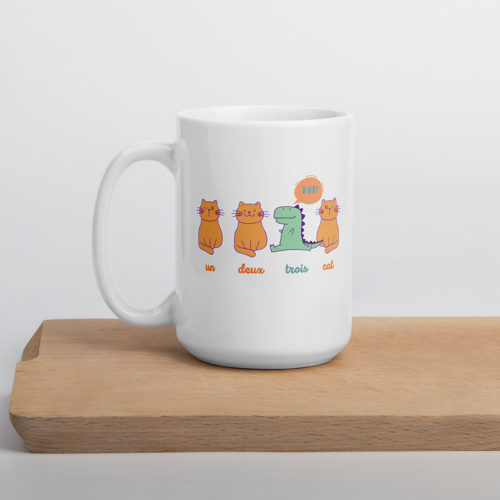 Un, deux, trois, cat coffee mug
