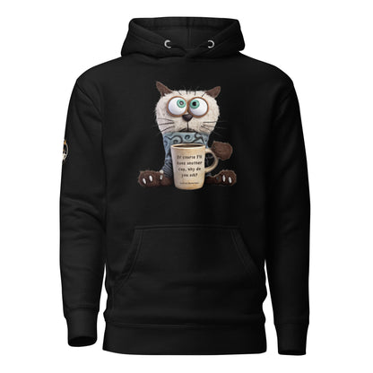 Too Much Coffee Meme Hoodie Black