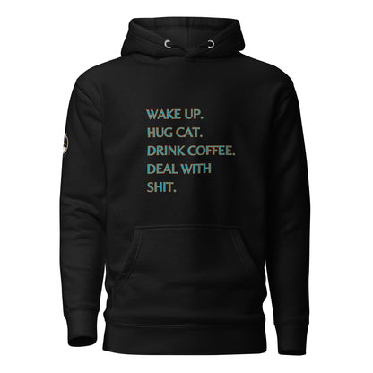 Deal with shit hoodie black