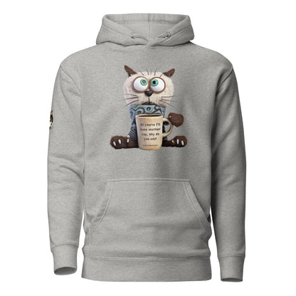 Too Much Coffee Meme Hoodie Light Grey