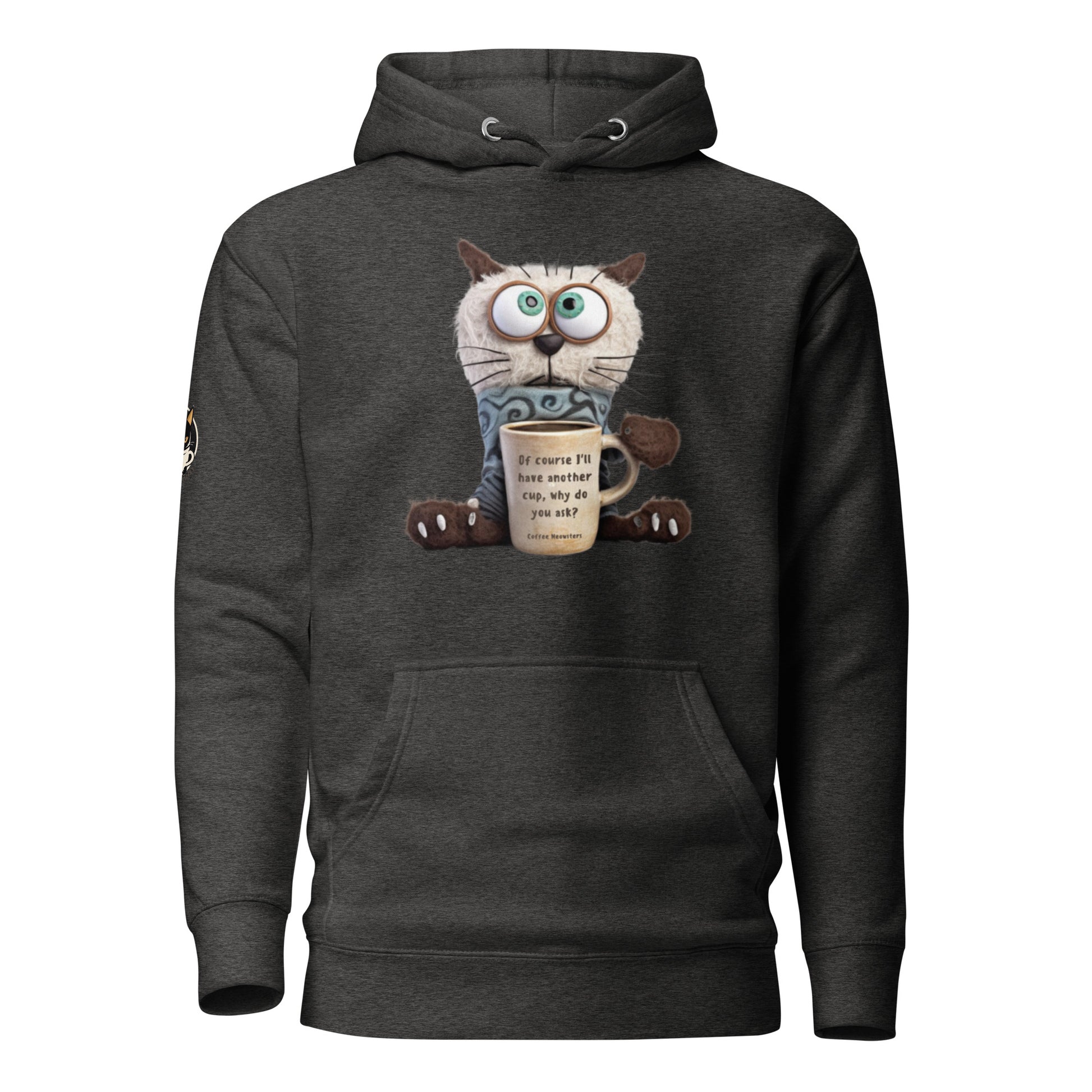 Too Much Coffee Meme Hoodie Dark Grey