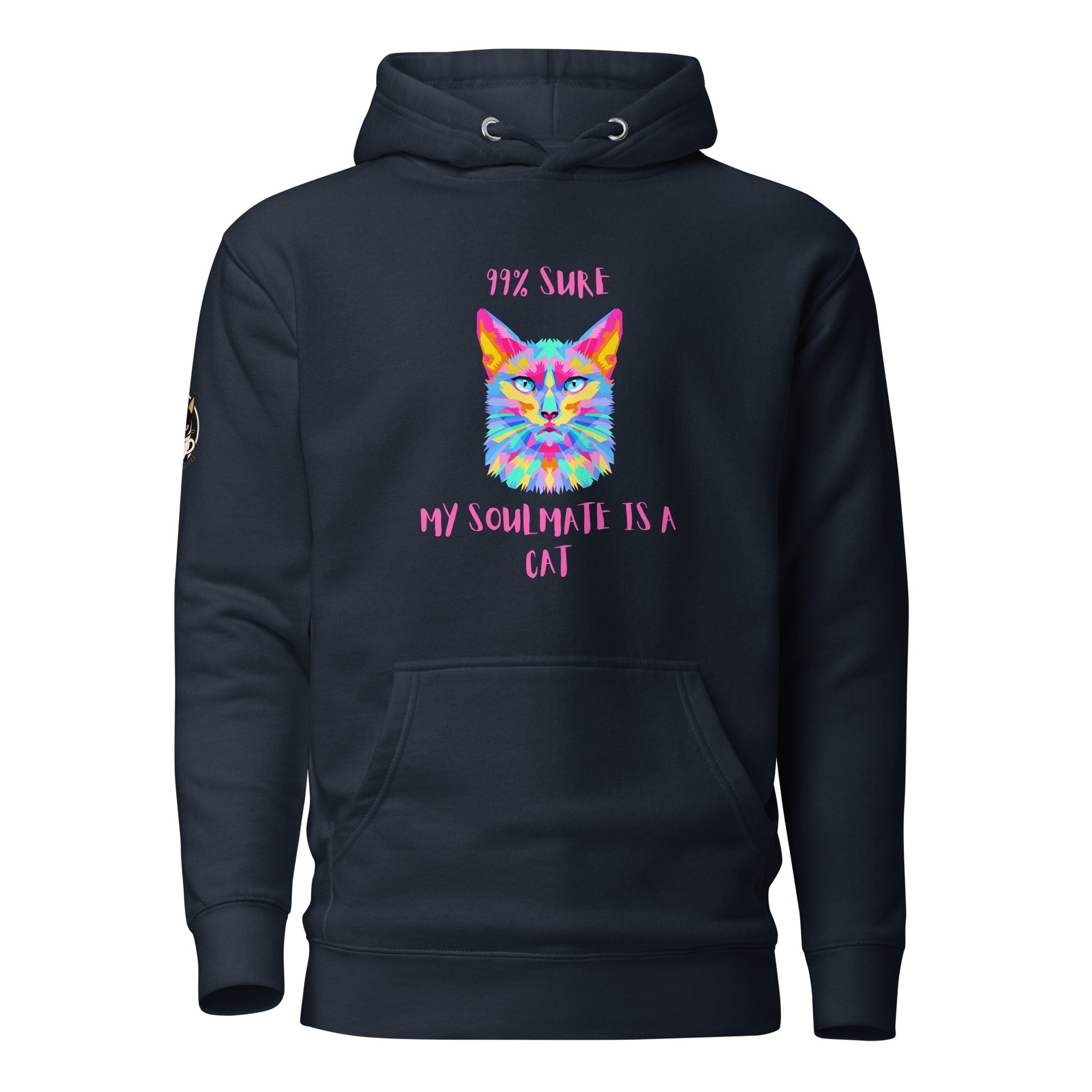 cat lover hoodie blue