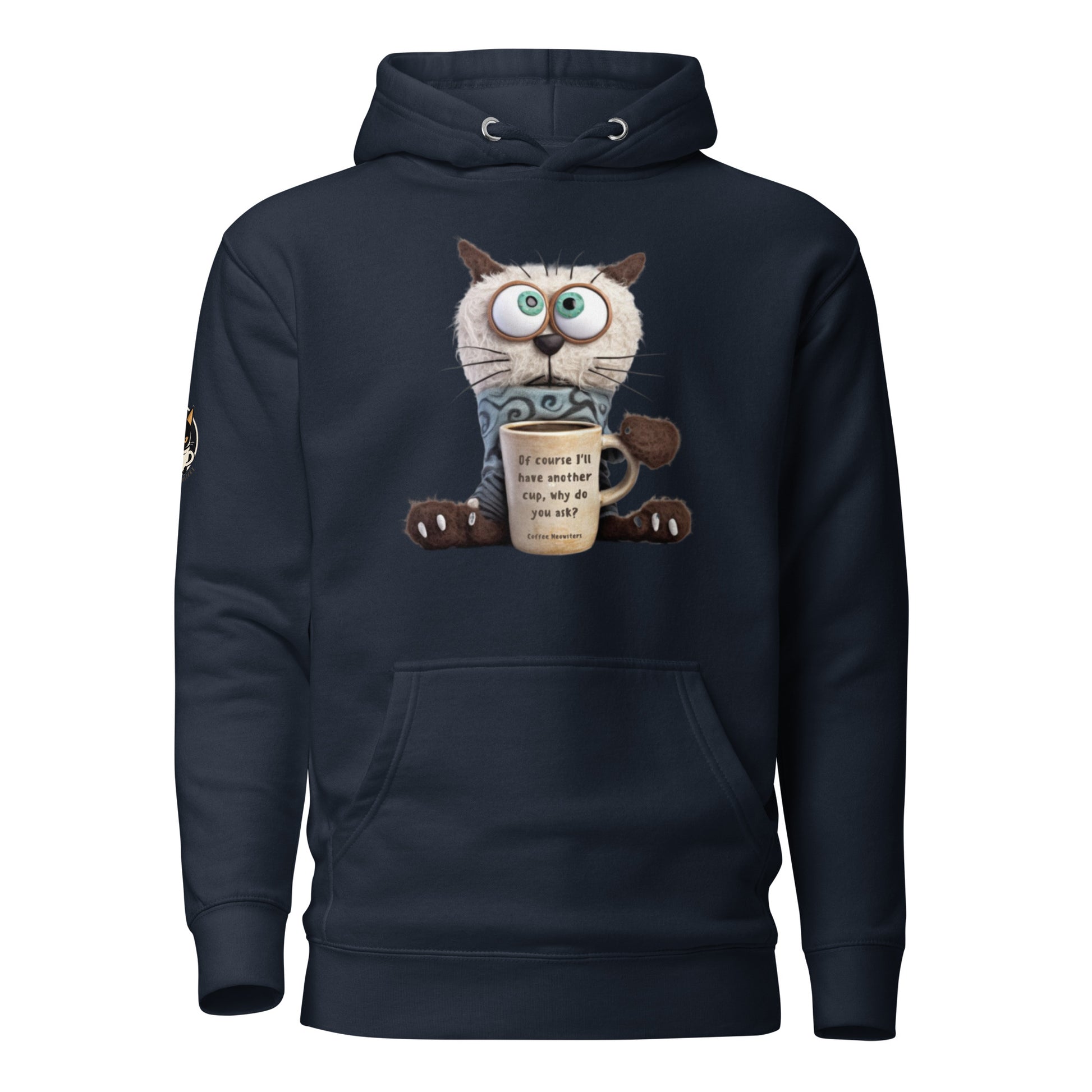 Too Much Coffee Meme Hoodie Blue