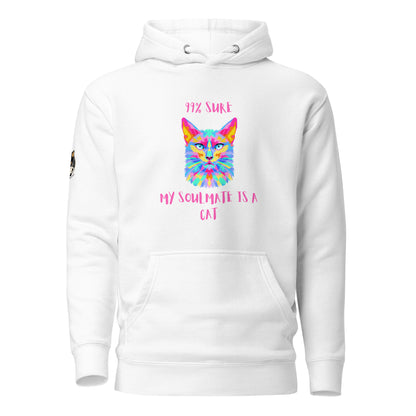 cat lover hoodie white