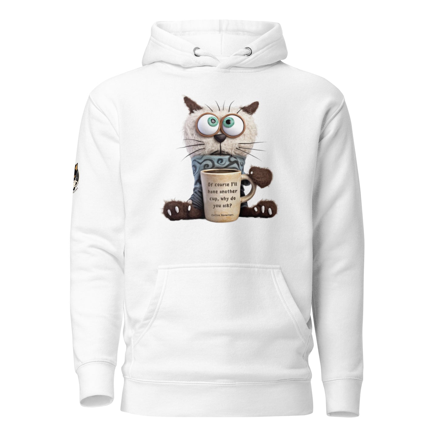 Too Much Coffee Meme Hoodie White