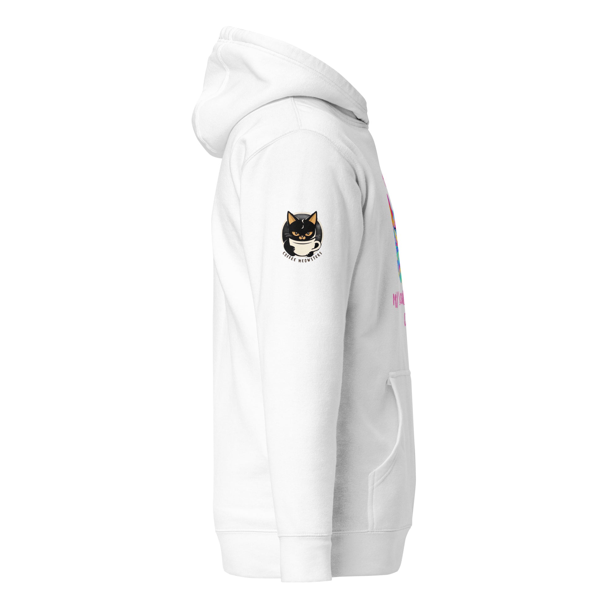 cat lover hoodie Coffee Meowsters logo