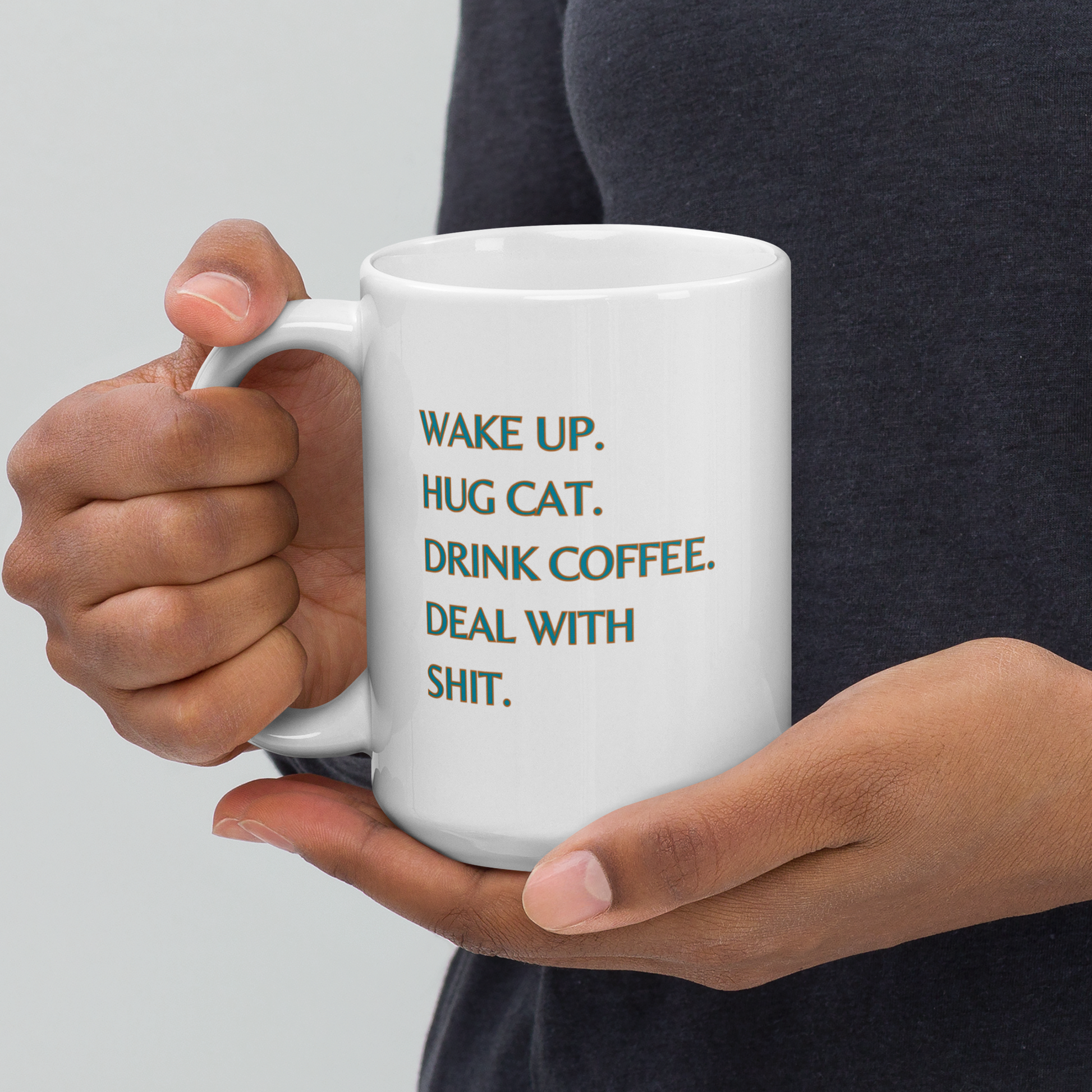 Deal with shit 15oz mug